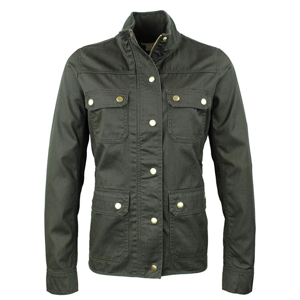 J. Crew Resin-coated twill jacket